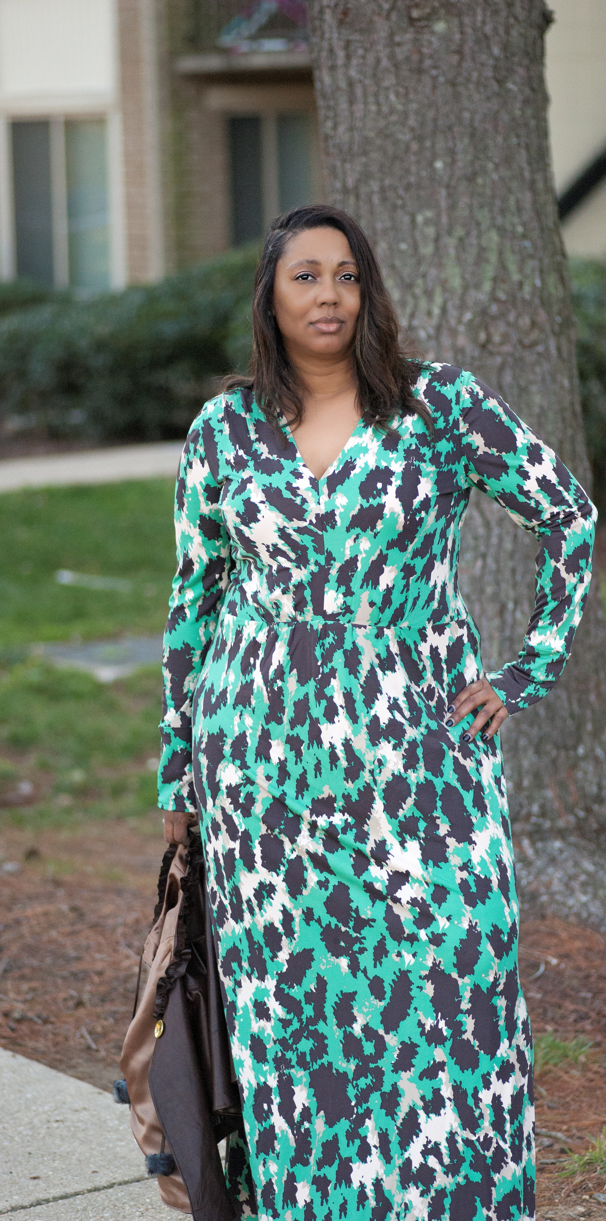 Silk Leopard Maxi Dress made with Vogue 8921